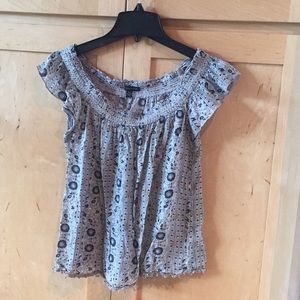 ethnic print off shoulder top size S